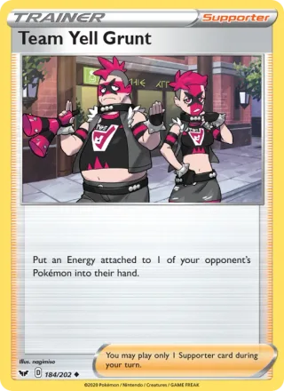 Team Yell Grunt #184 · Sword & Shield Pokémon card