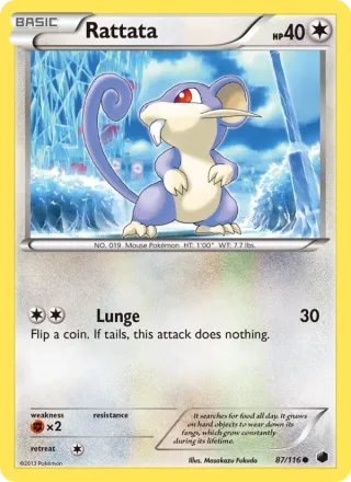 Rattata #87 · Plasma Freeze Pokémon card