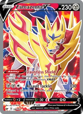 Zamazenta V #196 · Sword & Shield Pokémon card