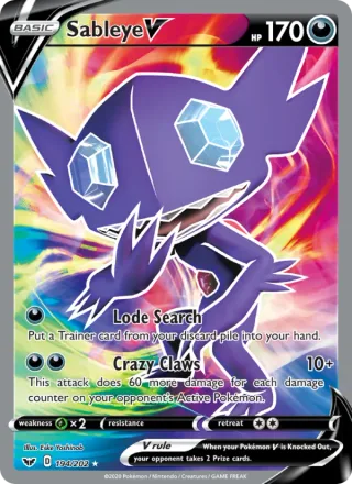 Sableye V #194 · Sword & Shield Pokémon card