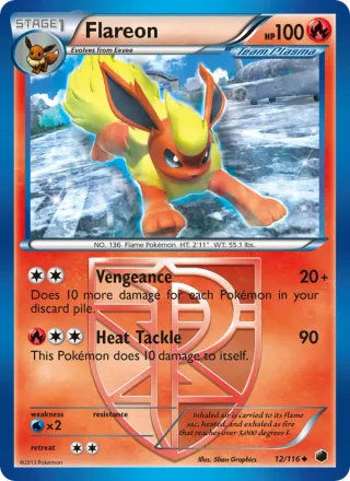 Flareon #12 · Plasma Freeze Pokémon card