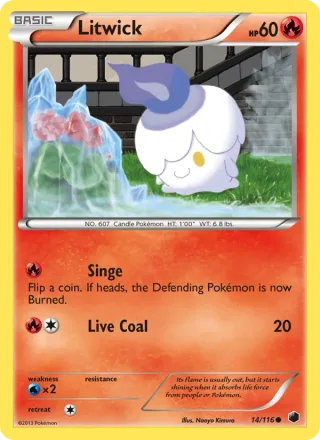 Litwick #14 · Plasma Freeze Pokémon card