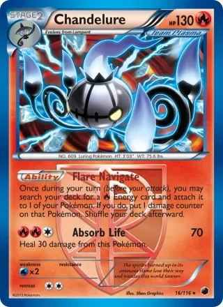 Chandelure #16 · Plasma Freeze Pokémon card