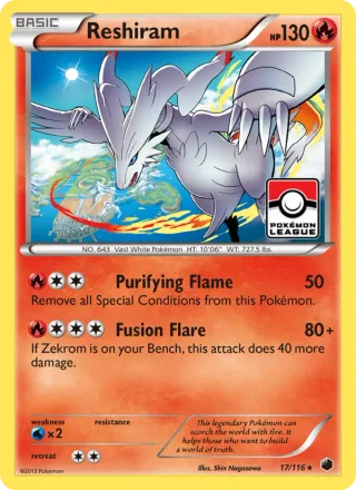 Reshiram #17 · Plasma Freeze Pokémon card