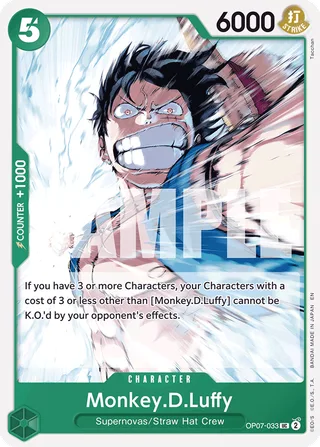 Monkey.D.Luffy (Reprint) #OP07-033-reprint · ST-24: Starter Deck 24 GREEN Jewelry Bonney One Piece card