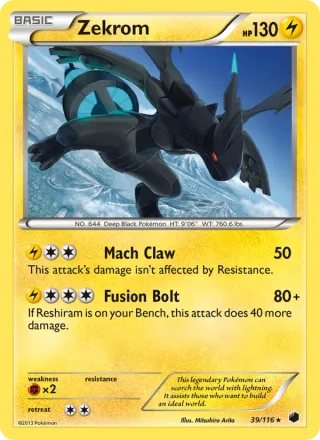 Zekrom #39 · Plasma Freeze Pokémon card