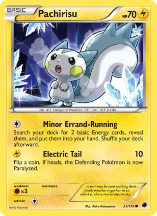 Pachirisu #37 · Plasma Freeze Pokémon card