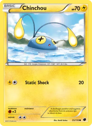 Chinchou #35 · Plasma Freeze Pokémon card