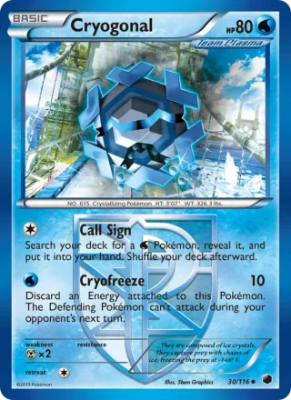 Cryogonal #30 · Plasma Freeze Pokémon card