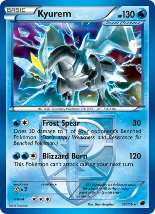 Kyurem #31 · Plasma Freeze Pokémon card