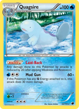 Quagsire #22 · Plasma Freeze Pokémon card