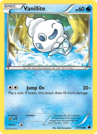 Vanillite #27 · Plasma Freeze Pokémon card