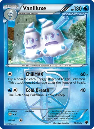 Vanilluxe #29 · Plasma Freeze Pokémon card