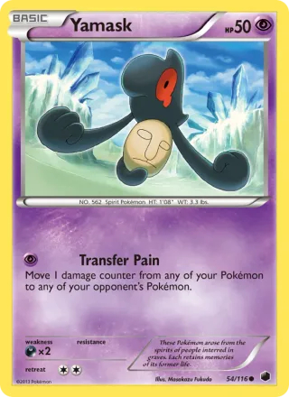 Yamask #54 · Plasma Freeze Pokémon card
