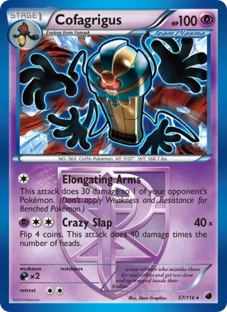 Cofagrigus #57 · Plasma Freeze Pokémon card