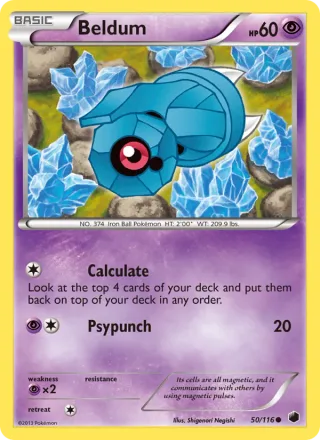 Beldum #50 · Plasma Freeze Pokémon card
