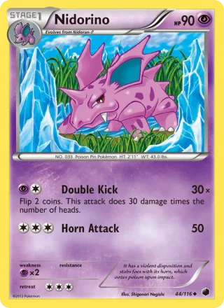 Nidorino #44 · Plasma Freeze Pokémon card