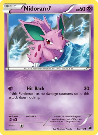 Nidoran♂ #43 · Plasma Freeze Pokémon card