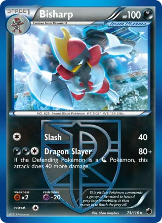 Bisharp #73 · Plasma Freeze Pokémon card