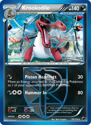Krookodile #70 · Plasma Freeze Pokémon card