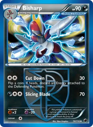 Bisharp #74 · Plasma Freeze Pokémon card