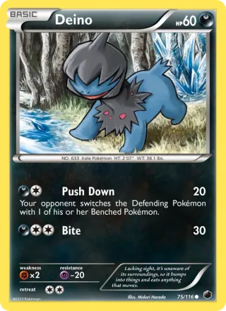 Deino #75 · Plasma Freeze Pokémon card