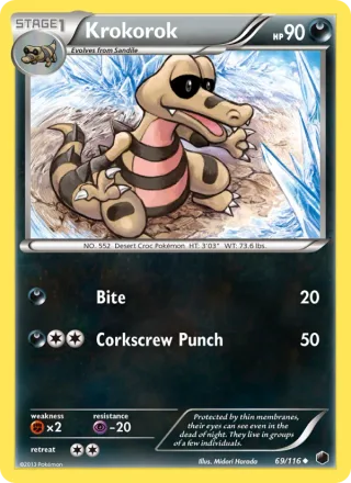 Krokorok #69 · Plasma Freeze Pokémon card