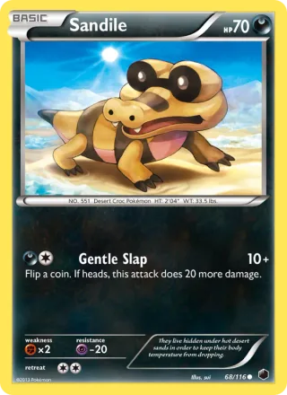 Sandile #68 · Plasma Freeze Pokémon card