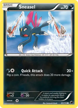 Sneasel #65 · Plasma Freeze Pokémon card