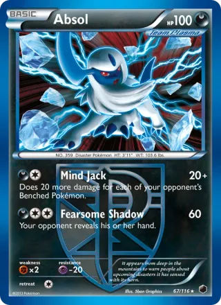 Absol #67 · Plasma Freeze Pokémon card