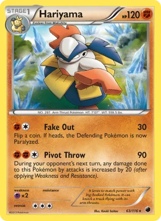 Hariyama #63 · Plasma Freeze Pokémon card