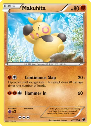 Makuhita #62 · Plasma Freeze Pokémon card