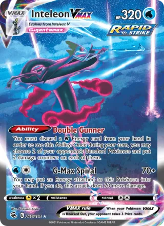 Inteleon VMAX #266 · Fusion Strike Pokémon card
