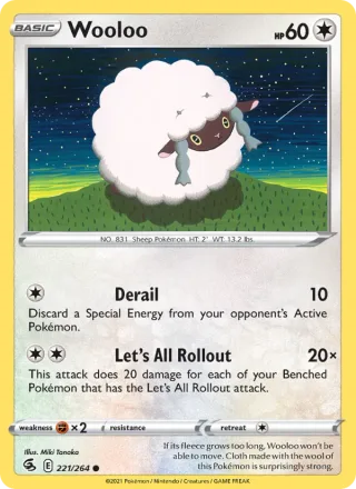 Wooloo #221 · Fusion Strike Pokémon card