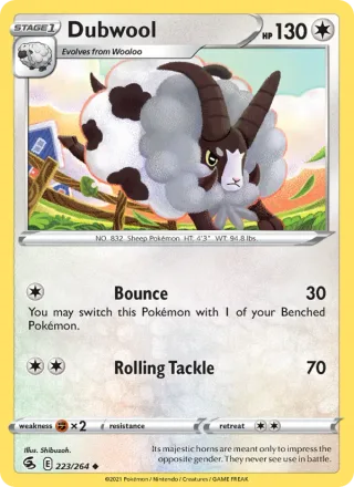 Dubwool #223 · Fusion Strike Pokémon card
