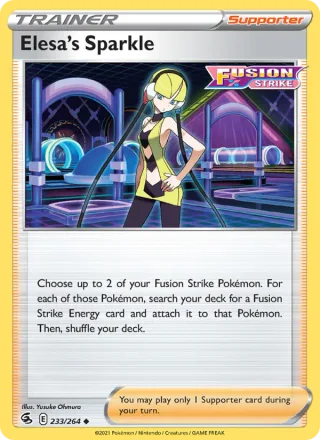 Elesa's Sparkle #233 · Fusion Strike Pokémon card