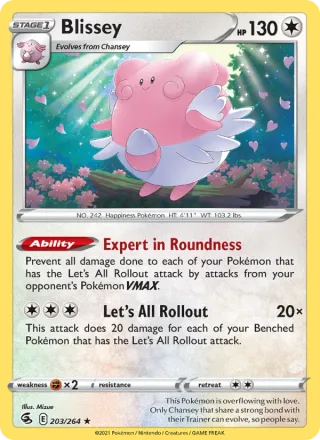 Blissey #203 · Fusion Strike Pokémon card