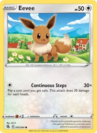 Eevee #205 · Fusion Strike Pokémon card