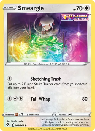 Smeargle #209 · Fusion Strike Pokémon card