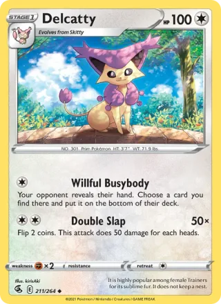 Delcatty #211 · Fusion Strike Pokémon card