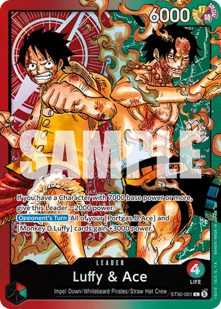 Luffy & Ace #ST30-001 · ST-30: Starter Deck 30 EX Luffy & Ace One Piece card
