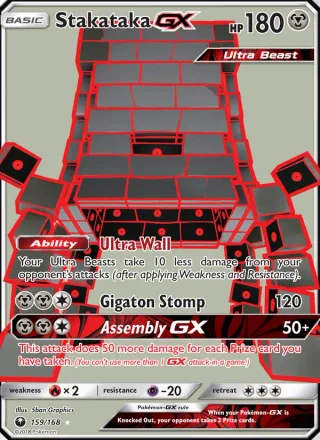 Stakataka GX #159 · Celestial Storm Pokémon card
