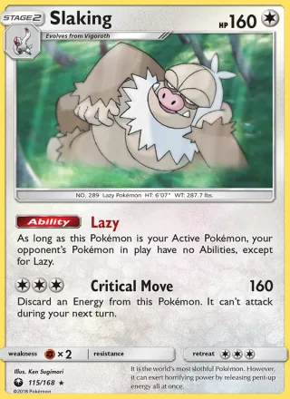 Slaking #115 · Celestial Storm Pokémon card