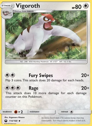Vigoroth #114 · Celestial Storm Pokémon card