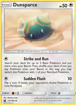 Dunsparce #110 · Celestial Storm Pokémon card