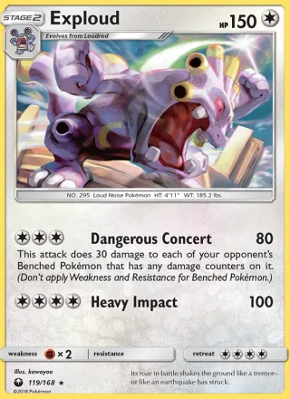 Exploud #119 · Celestial Storm Pokémon card