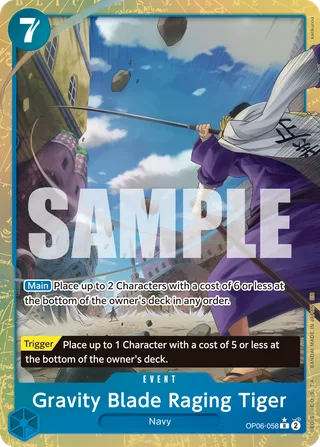 Gravity Blade Raging Tiger (Alternate Art) #OP06-058-alternate-art · Premium Booster -The Best- Vol. 2 One Piece card