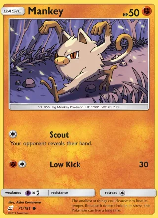 Mankey #71 · Team Up Pokémon card