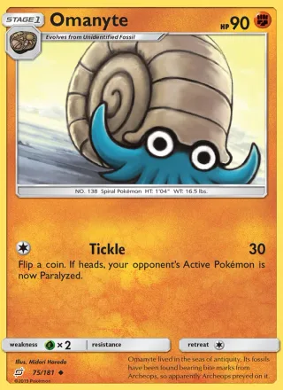 Omanyte #75 · Team Up Pokémon card