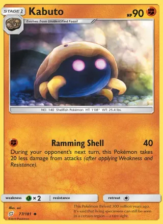 Kabuto #77 · Team Up Pokémon card